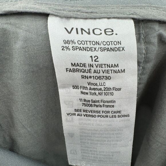VINCE Gray Classic Coin Pocket Chino Khaki Ankle Pants Size 12 - Picture 6 of 6